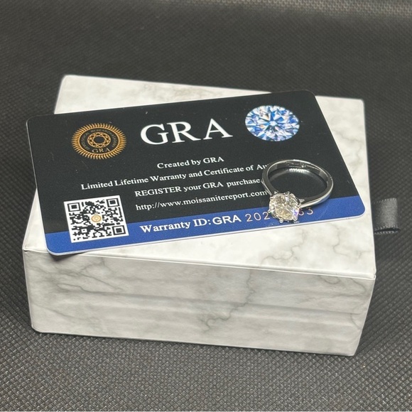 Certified 3ct. Moissanite Ring - Picture 3 of 4